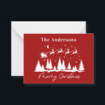 Christmas santa and reindeer sleigh  card<br><div class="desc">Christmas traditional santa and reindeer sleigh design</div>