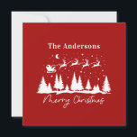 Christmas santa and reindeer sleigh   holiday card<br><div class="desc">Christmas traditional santa and reindeer sleigh design</div>