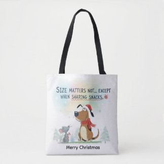 Christmas santa animal dog tote bag