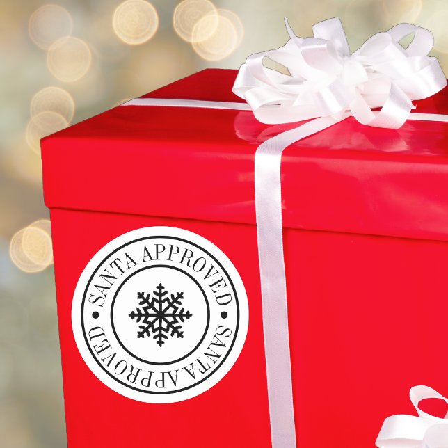 Christmas Santa Approved Gift Delivery Classic Round Sticker (Creator Uploaded)