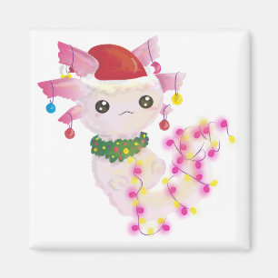 christmas santa axolotl magnet