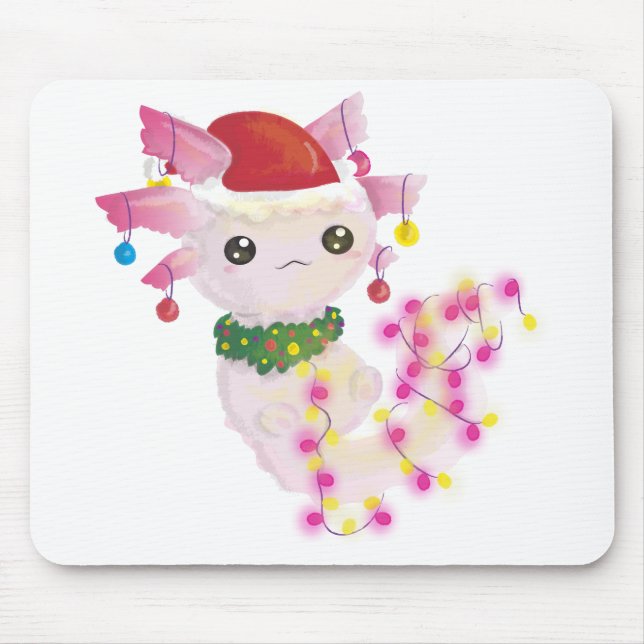 christmas santa axolotl mouse pad (Front)