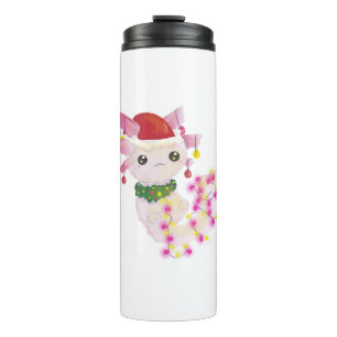 christmas santa axolotl thermal tumbler