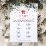 Christmas Santa Baby Around The World Baby Shower Invitation<br><div class="desc">The Red Santa Baby Christmas Around the World Baby Shower Game adds a festive and educational twist to your holiday-themed baby shower! Featuring an adorable red Santa baby clothes design, accented with delicate red snowflakes and winter greenery eucalyptus, this game invites guests to match the word "baby" to different languages...</div>