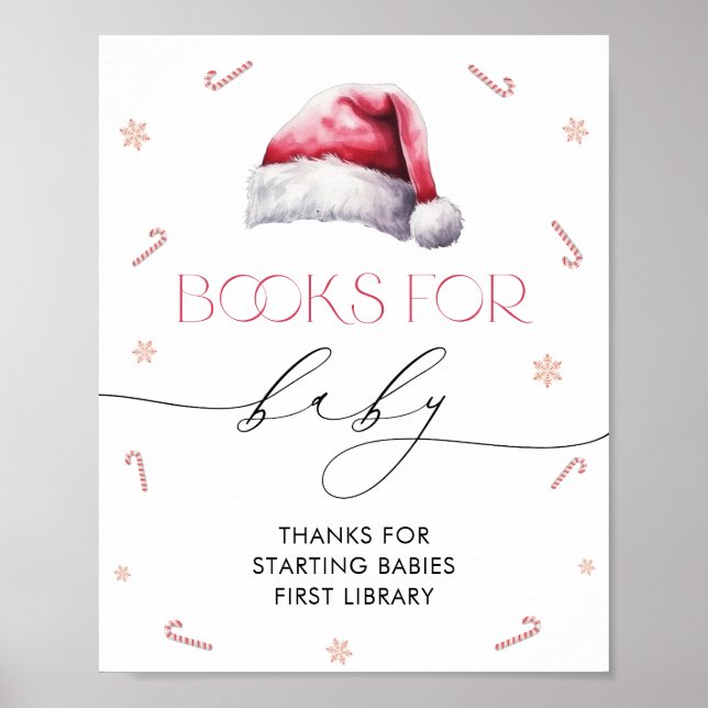 Christmas Santa Baby Baby Shower Books for Baby Poster (Front)