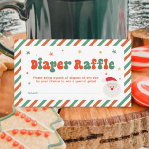 Christmas Santa Baby Baby Shower Diaper Raffle  Enclosure Card