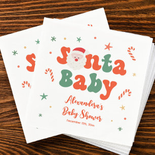 Christmas Santa Baby Baby Shower Napkin