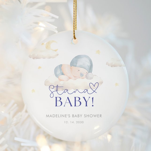 Christmas Santa Baby Boy Shower  Ceramic Tree Decoration (Creator Uploaded)