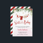 Christmas Santa Baby Boy Winter Baby Shower Invitation<br><div class="desc">Celebrate the joy of the holiday season with the Santa Baby Christmas baby shower invitation! 🎅✨ This charming invitation features a clothesline adorned with adorable Santa-inspired baby clothes 👶🎄, setting the perfect tone for your upcoming baby shower. The festive design is sure to delight all who receive it 🎁, and...</div>