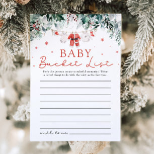 Christmas Santa Baby Bucket List Baby Shower Game Invitation