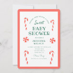 Christmas Santa Baby Candy Sweet Baby Baby Shower  Invitation<br><div class="desc">Christmas Candy Sweet Little Baby is on the way Baby Shower</div>