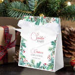 Christmas Santa Baby Gender-Neutral Baby Shower Favour Box<br><div class="desc">Are you searching for a Christmas-themed baby shower invitation that's just right? Look no further. This charming favour box showcases whimsical watercolor greenery and pine cones. Use the Design Tools to customise the text,  font and colours. Browse through our Christmas Baby Shower Collection for matching items.</div>