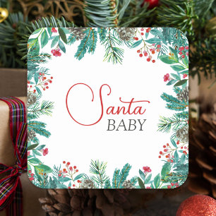 Christmas Santa Baby Gender-Neutral  Square Sticker