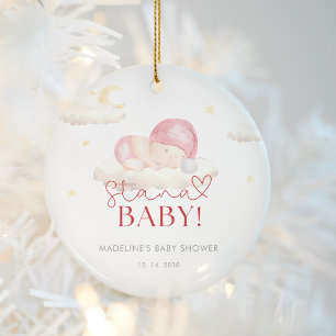 Christmas Santa Baby Girl Shower  Ceramic Tree Decoration