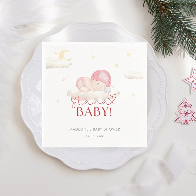 Christmas Santa Baby Girl Shower  Napkin (Creator Uploaded)