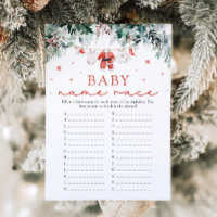 Christmas Santa Baby Name Race Baby Shower Game