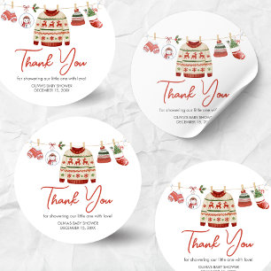 Christmas Santa Baby Shower Classic Round Sticker
