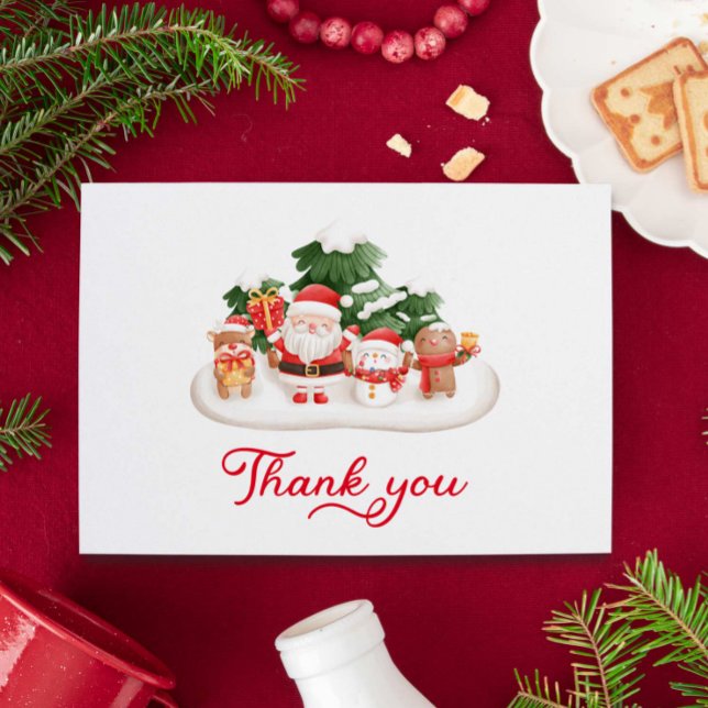 Christmas Santa Baby Shower Flat Thank You Card (Santa Baby Shower Thank you card)