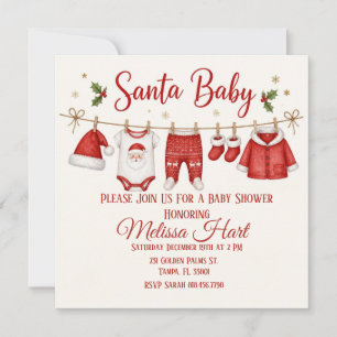 Christmas Santa Baby Shower Invitation
