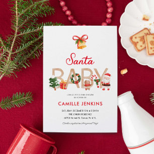 Christmas Santa Baby Shower Invitation