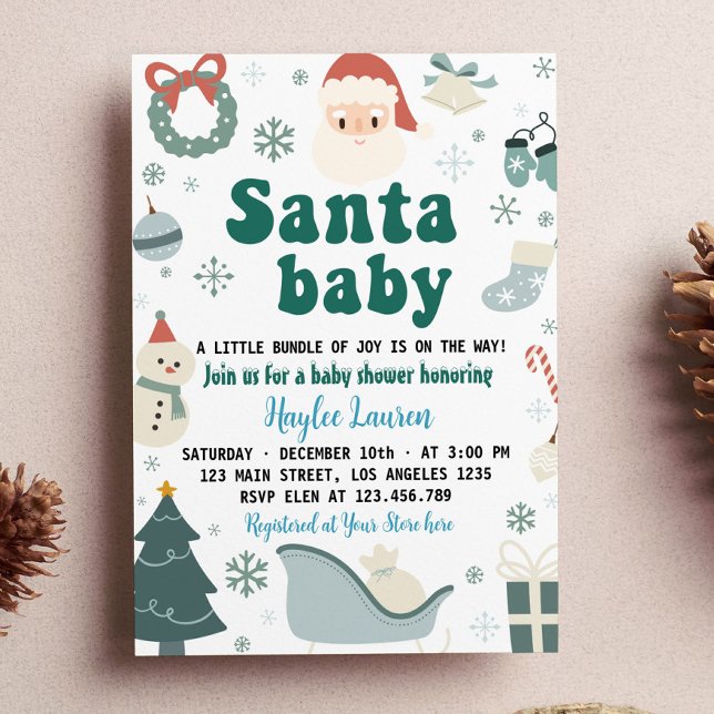 Christmas Santa Baby Shower Invitation (Creator Uploaded)