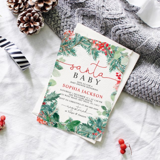 Christmas Santa Baby Shower Invitation (Creator Uploaded)