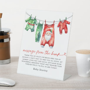 Christmas Santa Baby Shower Message From The Bump Pedestal Sign