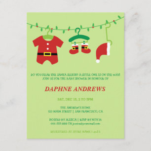 Christmas Santa Baby Shower Party Invitations