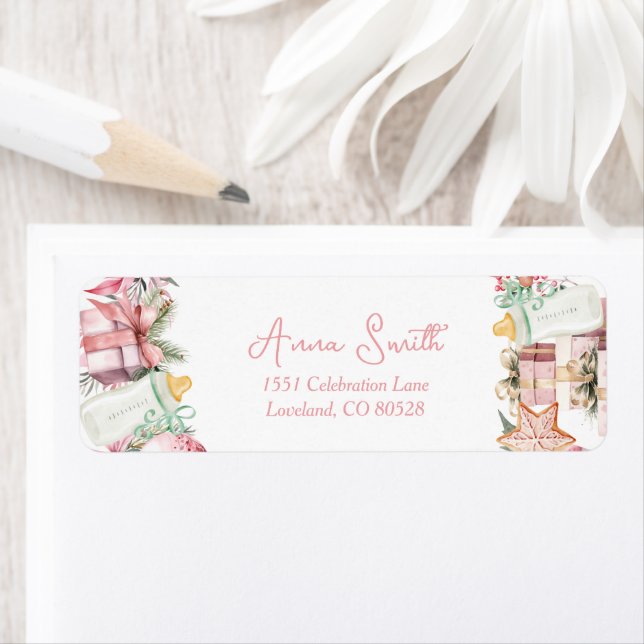 Christmas Santa Baby Shower Return Address (Insitu)