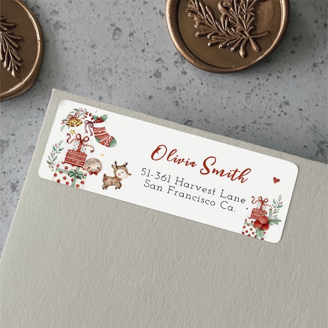 Christmas Santa Baby Shower Return Address Label (Creator Uploaded)
