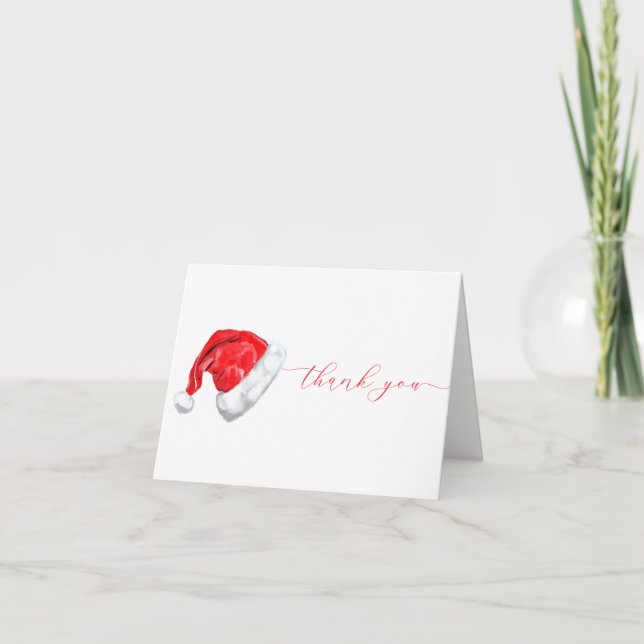 Christmas Santa Baby Shower Thank You Card (Front)