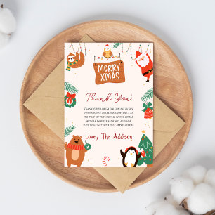 Christmas Santa Baby Shower Thank You Card