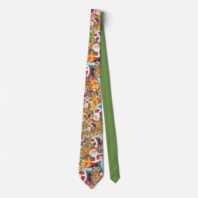 Christmas Santa Bags of Presents Holiday  Tie (Front)