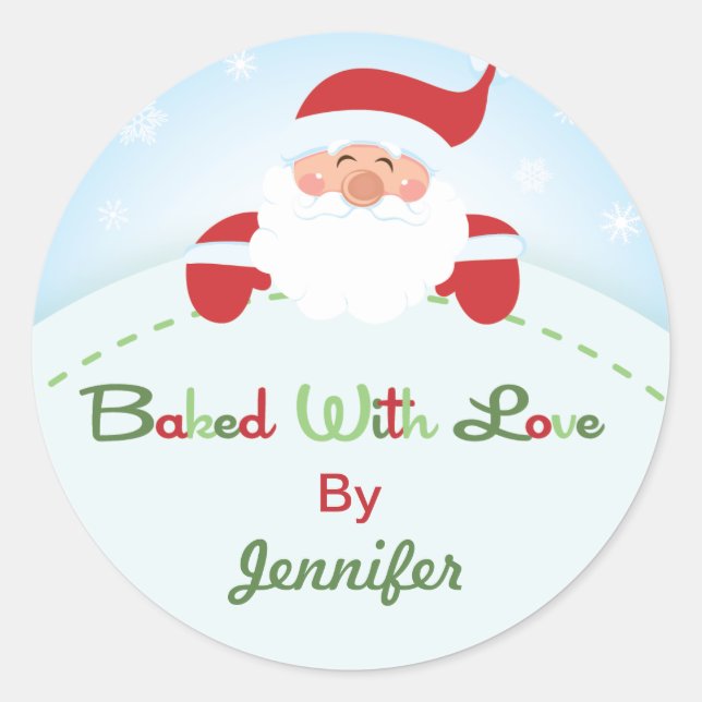 Christmas Santa  Baking label Stickers (Front)