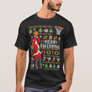 Christmas Santa Basketball Player Slam Dunk Ugly S T-Shirt