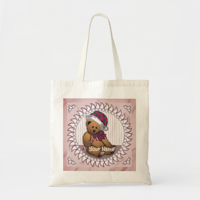 Christmas Santa Bear tote bags (Front)