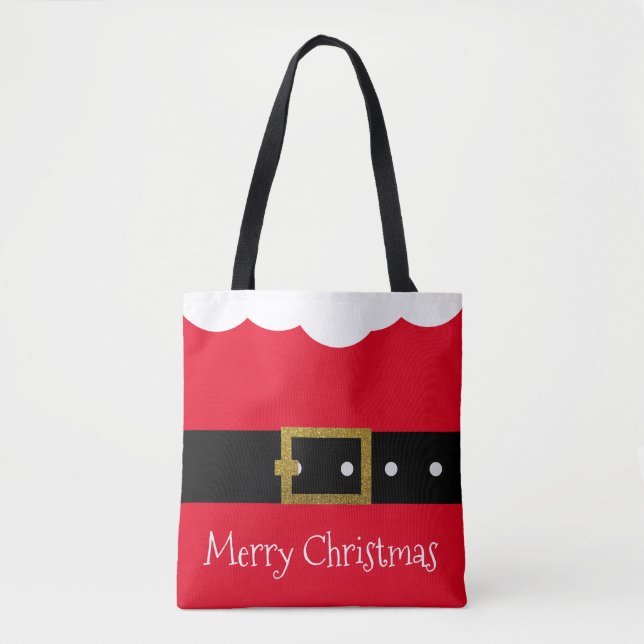 Christmas Santa Belt Red Suit  Tote Bag (Front)