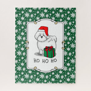 Christmas Santa Bichon Frise Dog Cute Jigsaw Puzzle