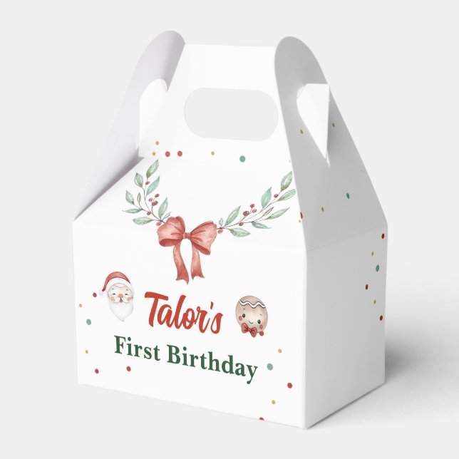 Christmas Santa Birthday Party Favour Box (Front Side)