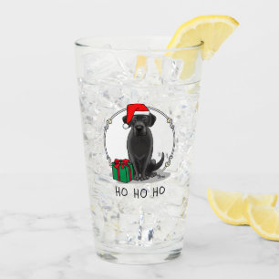 Christmas Santa Black Labrador Retriever Cute Glass