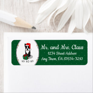 Christmas Santa Boston Terrier (black) Cute