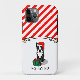 Christmas Santa Boston Terrier (black) Cute Case-Mate iPhone Case