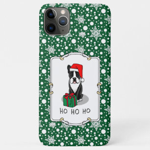 Christmas Santa Boston Terrier (black) Cute Case-Mate iPhone Case