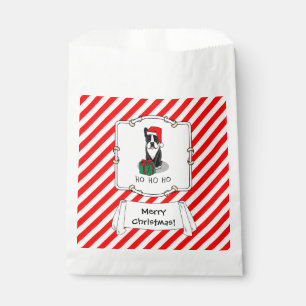 Christmas Santa Boston Terrier (black) Cute Favour Bags