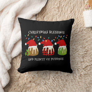 Christmas Santa Buffalo Glitter Pudding Cushion
