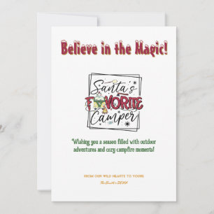 Christmas Santa Camper Camping Outdoor Adventure Holiday Card