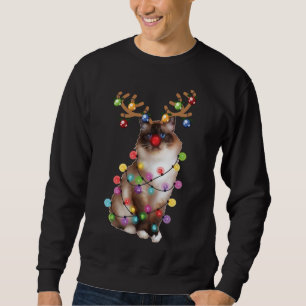 Christmas Santa Cat, Birman, Xmas, Cat Lover Sweatshirt