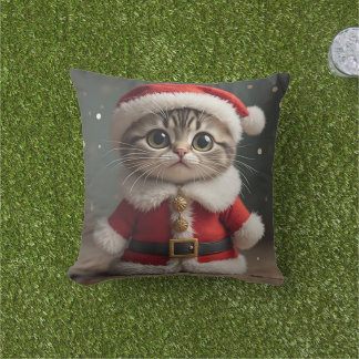 Christmas Santa cat cushion