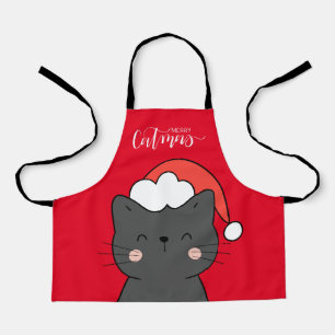 Christmas Santa Cat Merry Catmas Apron