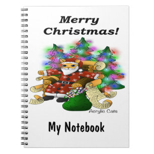 Christmas Santa Cat Notebook
